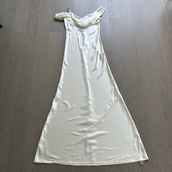 Reformation RONDA White Ivory Silk Maxi Dress Gown Size 6 Bridal Wedding w/ tag - Picture 2 of 16